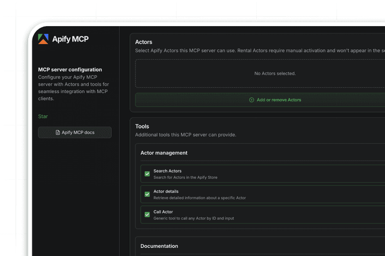 MCP servers at Apify · Apify