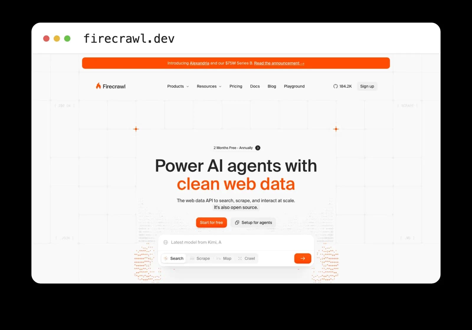 Firecrawl homepage, September 2026
