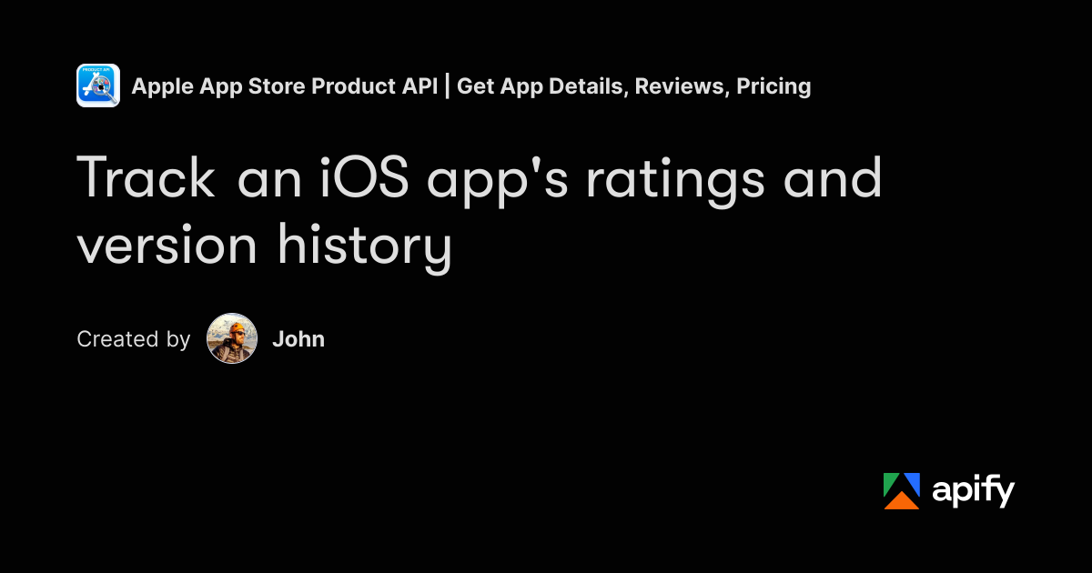 Coding Example In Research Transcript Track an iOS app's ratings and version history · Apify