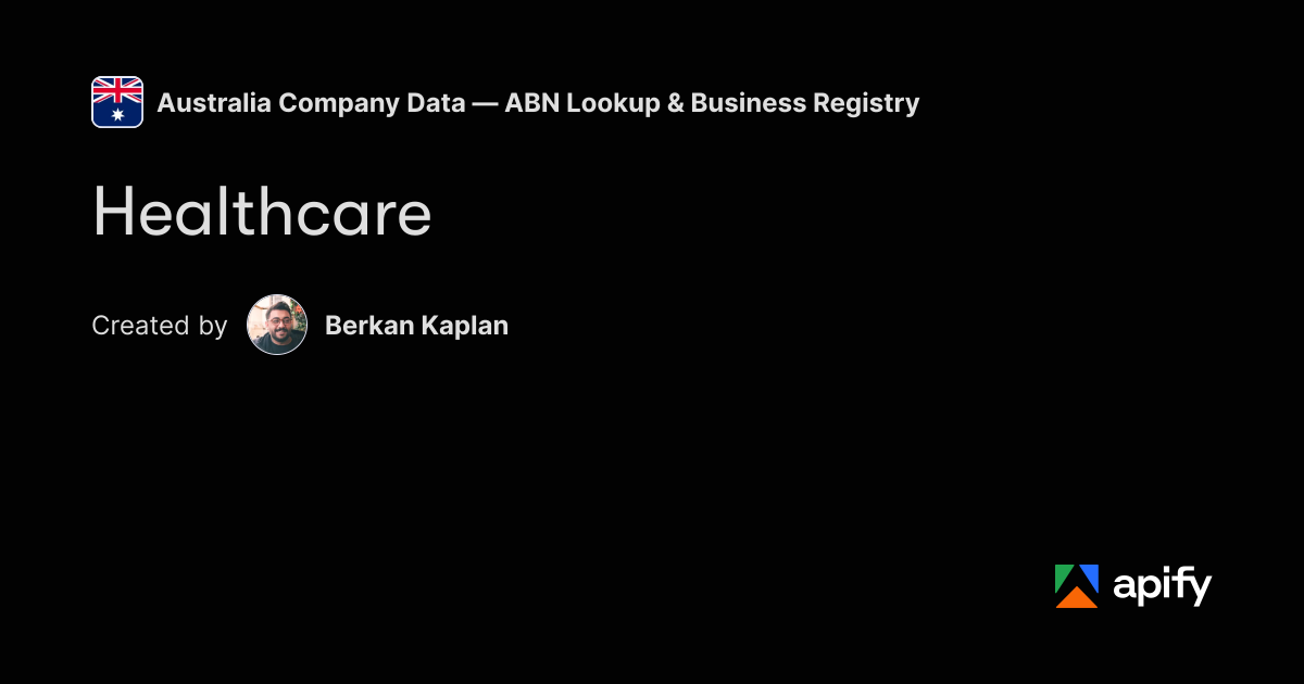 Boolean Objects Healthcare — Australia Company Data · Apify