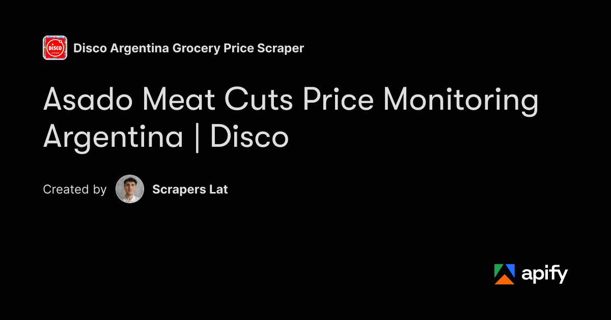 Coding Example In Research Transcript Asado Meat Cuts Price Monitoring Argentina | Disco · Apify
