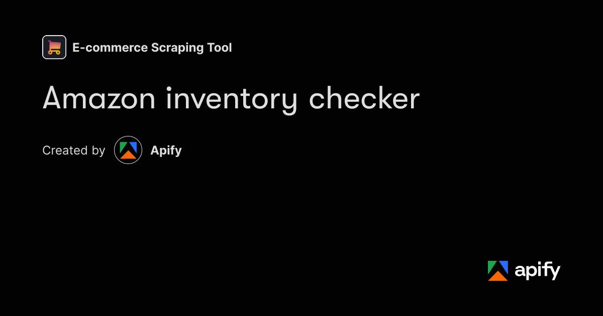 Python Input Examples Amazon inventory checker · Apify