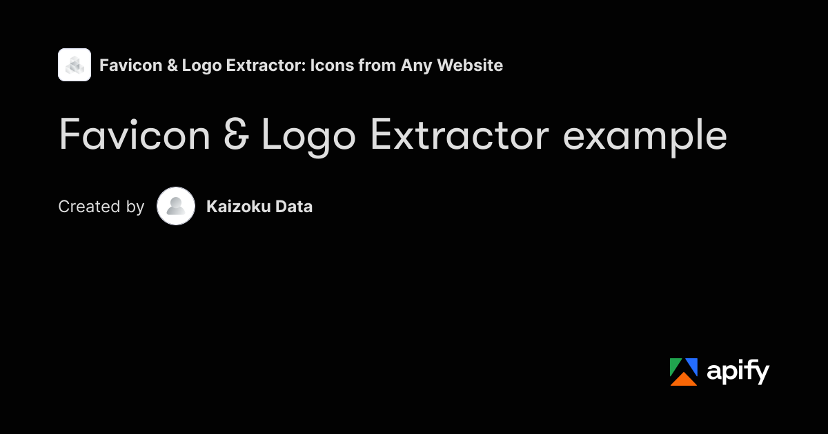 Favicon & Logo Extractor example · Apify