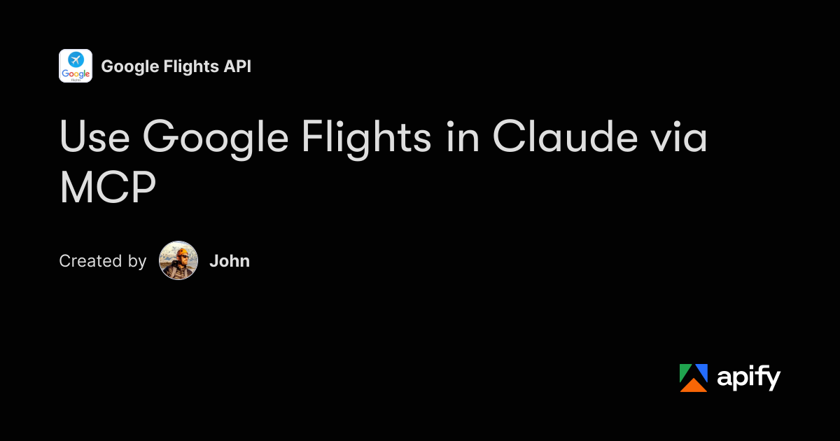 Coding Example In Research Transcript Use Google Flights in Claude via MCP · Apify