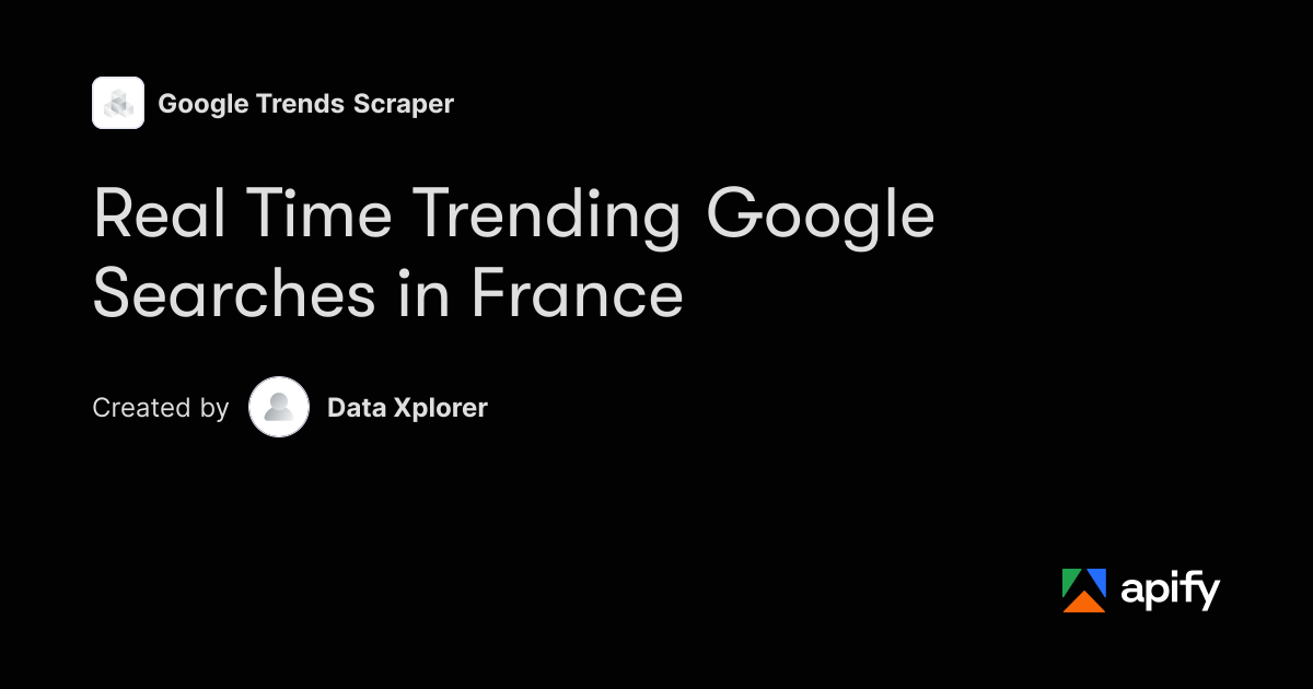 Real Time Trending Google Searches in France · Apify