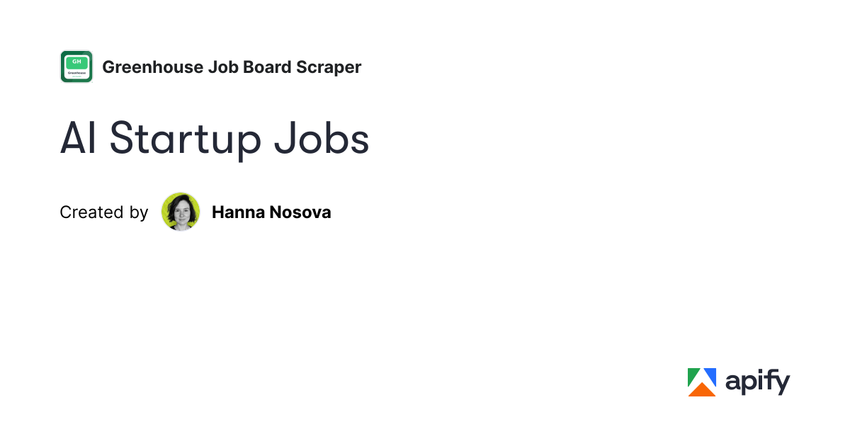 AI Startup Jobs · Apify