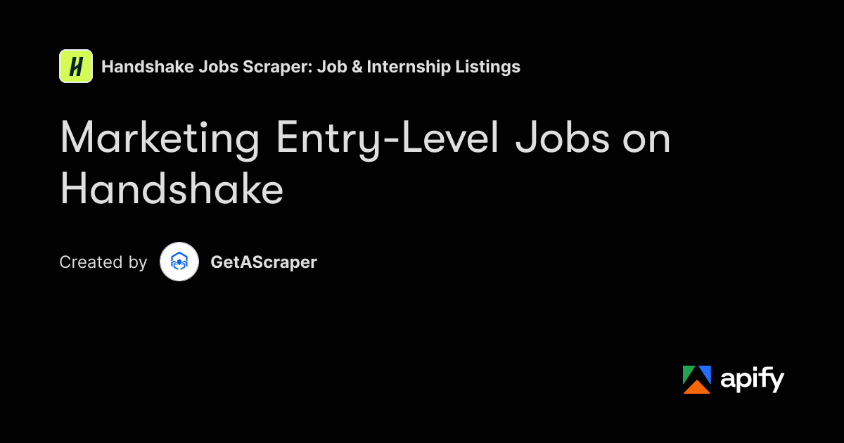 Whereabouts Text Marketing Entry-Level Jobs on Handshake · Apify