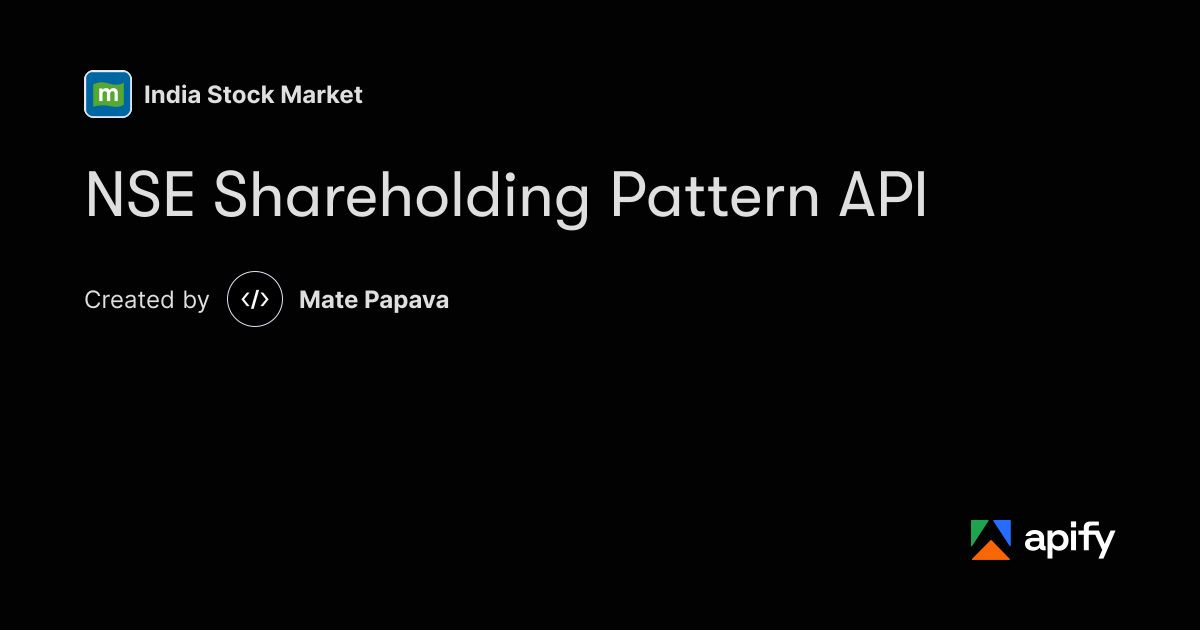 String In Python Symbol NSE Shareholding Pattern API · Apify