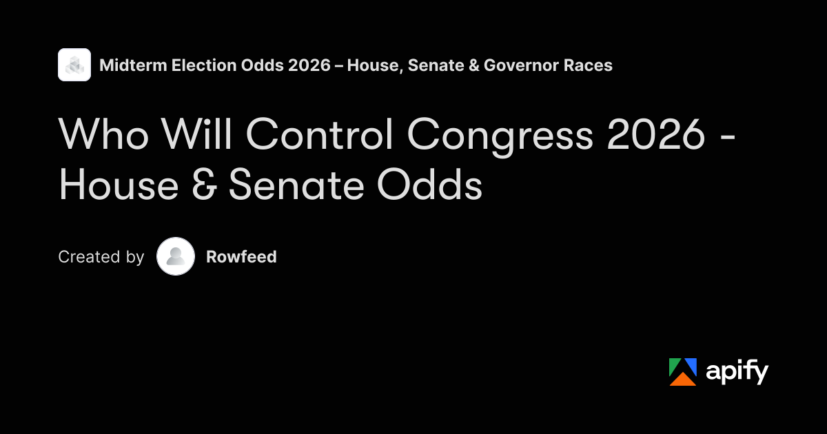 Word Templates Python 2026 House & Senate Control Odds: Kalshi vs Polymarket · Apify