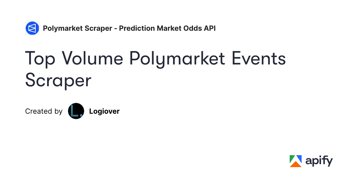 Top Volume Polymarket Events Scraper · Apify