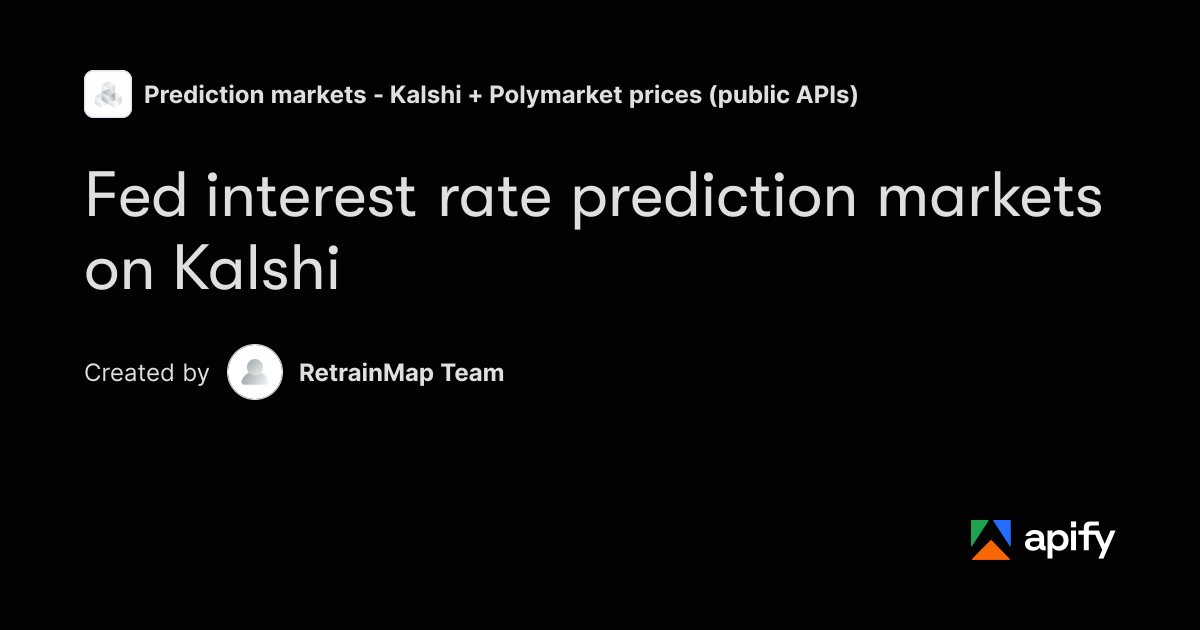 Fed rate odds - Kalshi prediction markets · Apify
