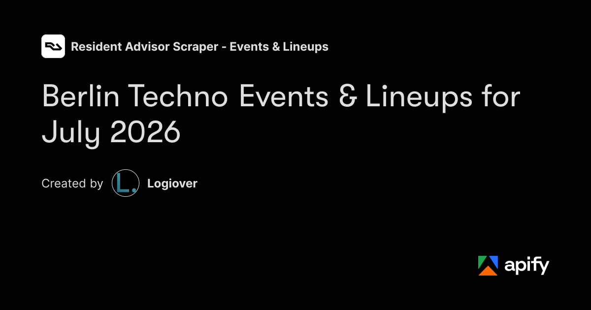 Coding Example In Research Transcript Berlin Techno Events & Lineups for July 2026 · Apify