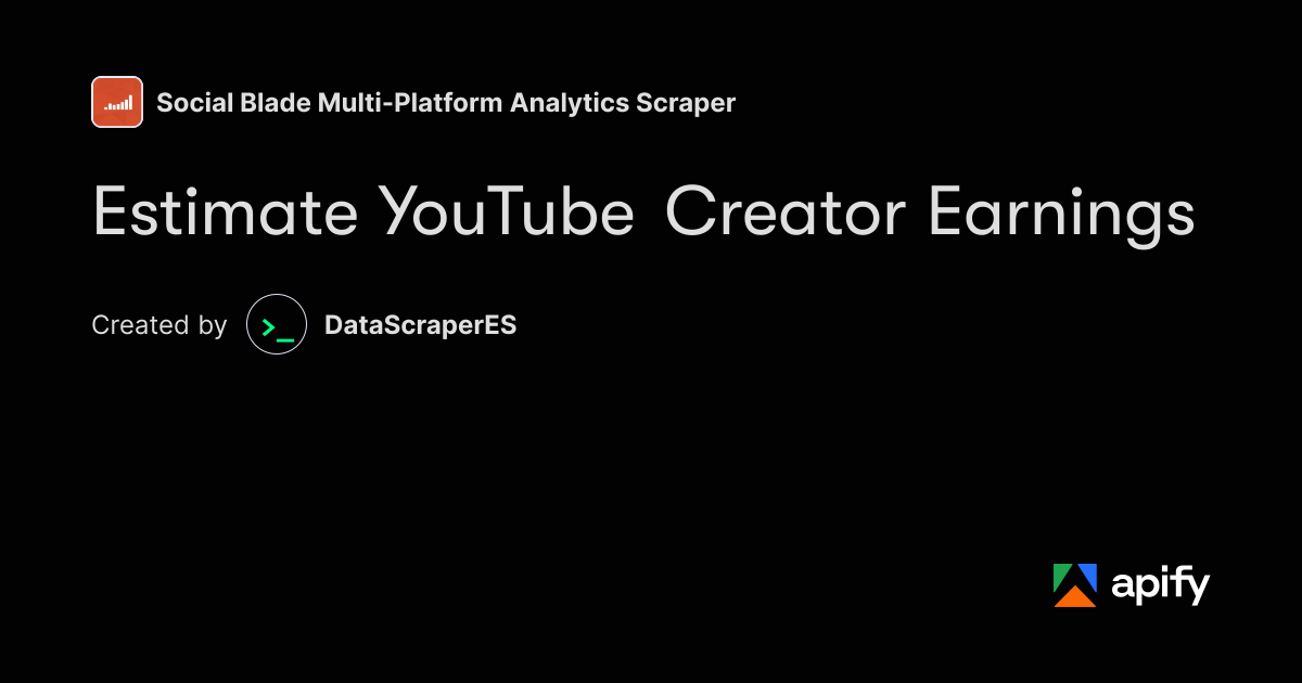 Text Display Error YouTube Creator Earnings Estimates · Apify