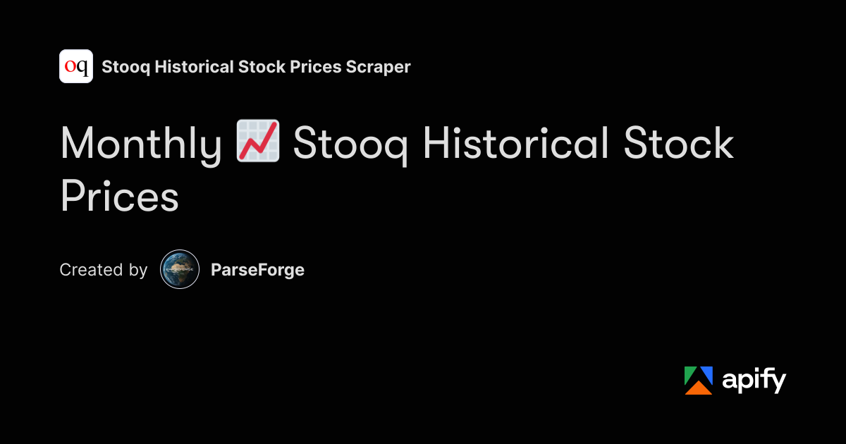 Boolean Objects Monthly 📈 Stooq Historical Stock Prices · Apify