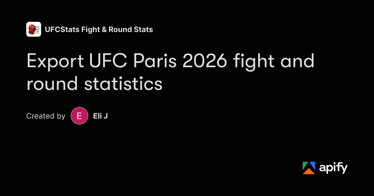 String In Python Symbol UFC Paris 2026 fight and round statistics | CSV & JSON · Apify