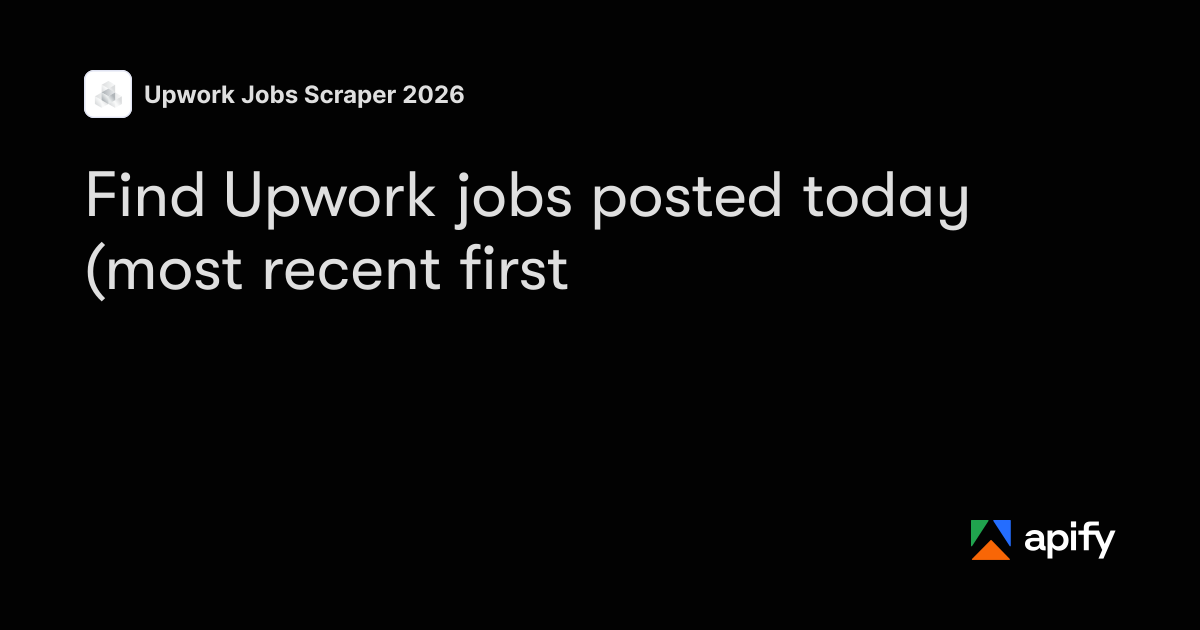 Coding Example In Research Transcript Find Upwork jobs posted today (most recent first) · Apify
