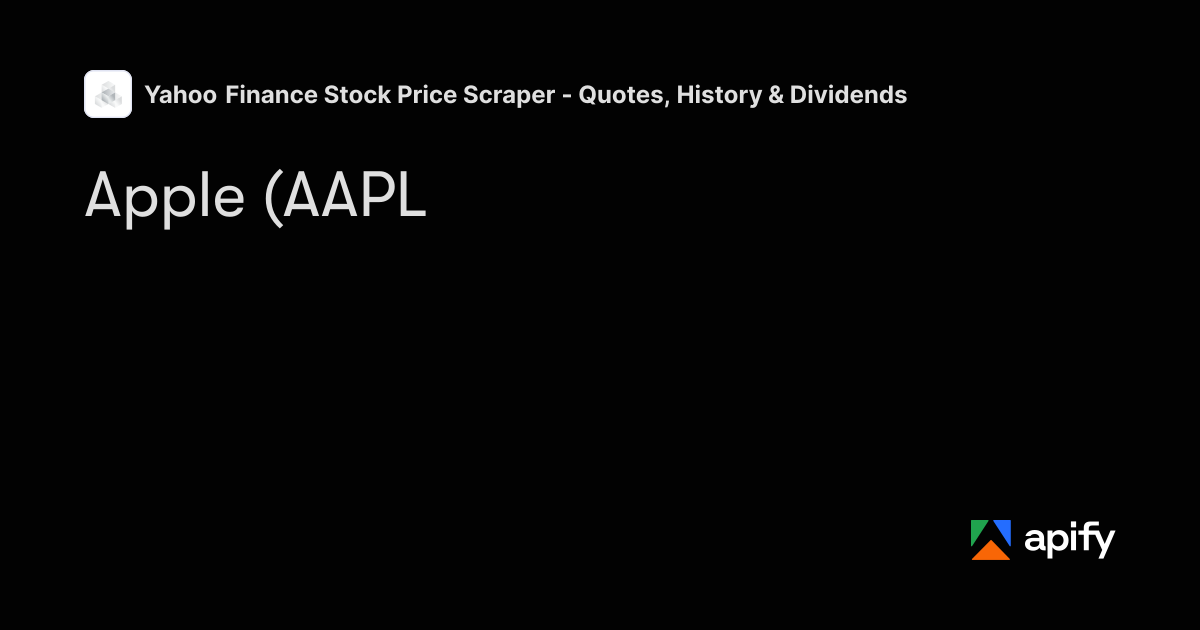 String In Python Symbol Apple Stock Price History - Daily OHLCV CSV · Apify