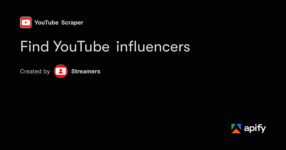 Coding Example In Research Transcript Find YouTube influencers · Apify