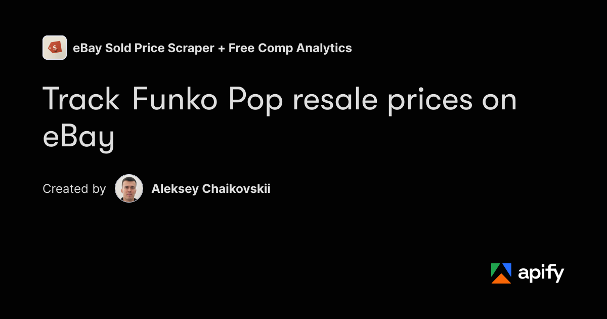 Coding Example In Research Transcript Track Funko Pop resale prices on eBay · Apify