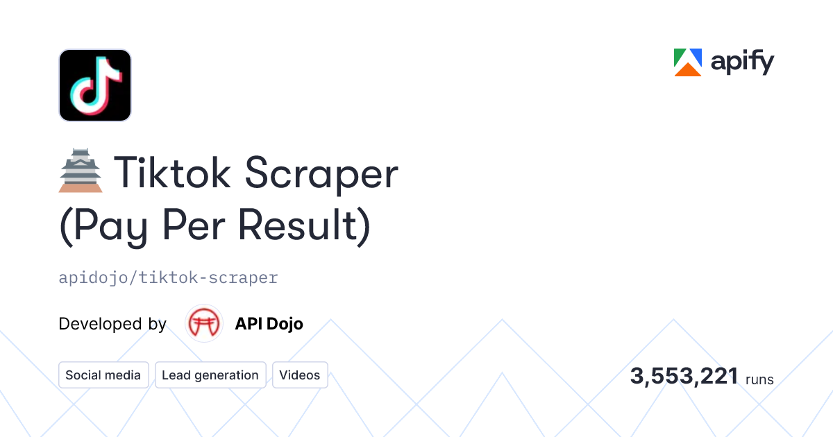Tiktok Scraper Apify Actor