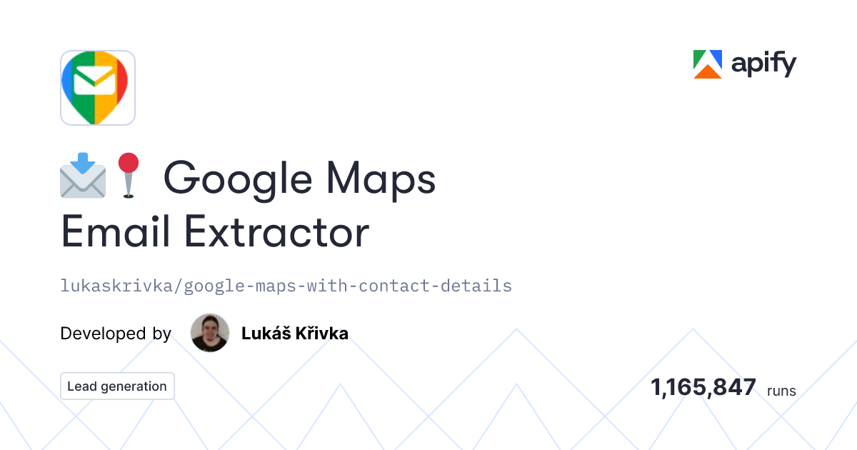 Google Maps Email Extractor Apify Actor