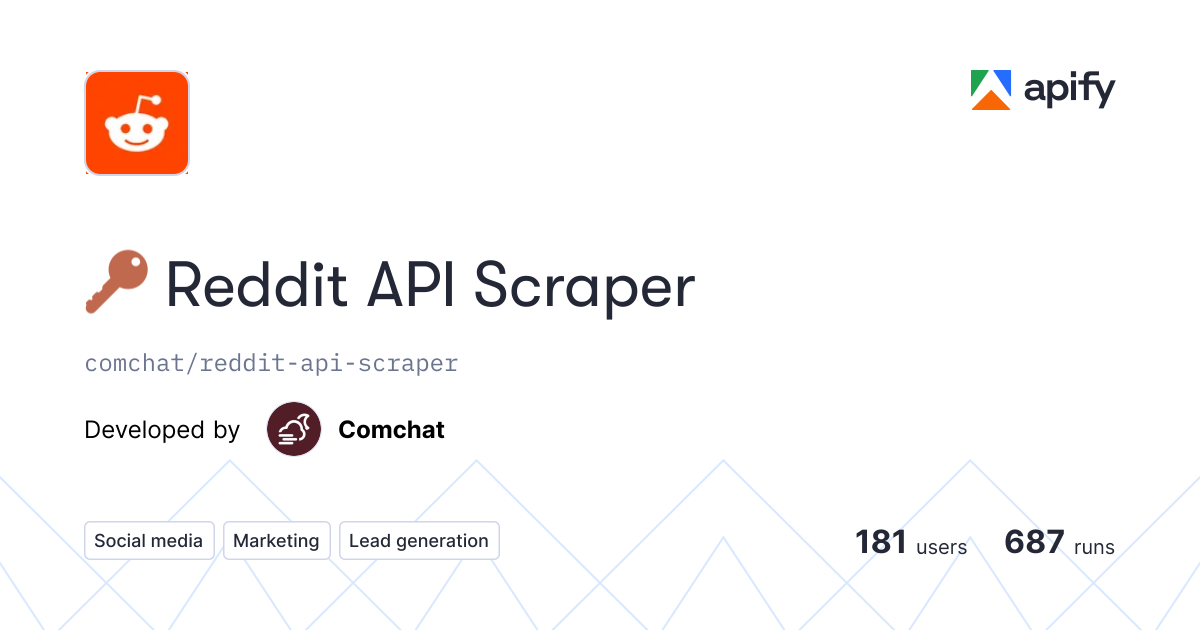 🔑 Reddit API Scraper · Apify