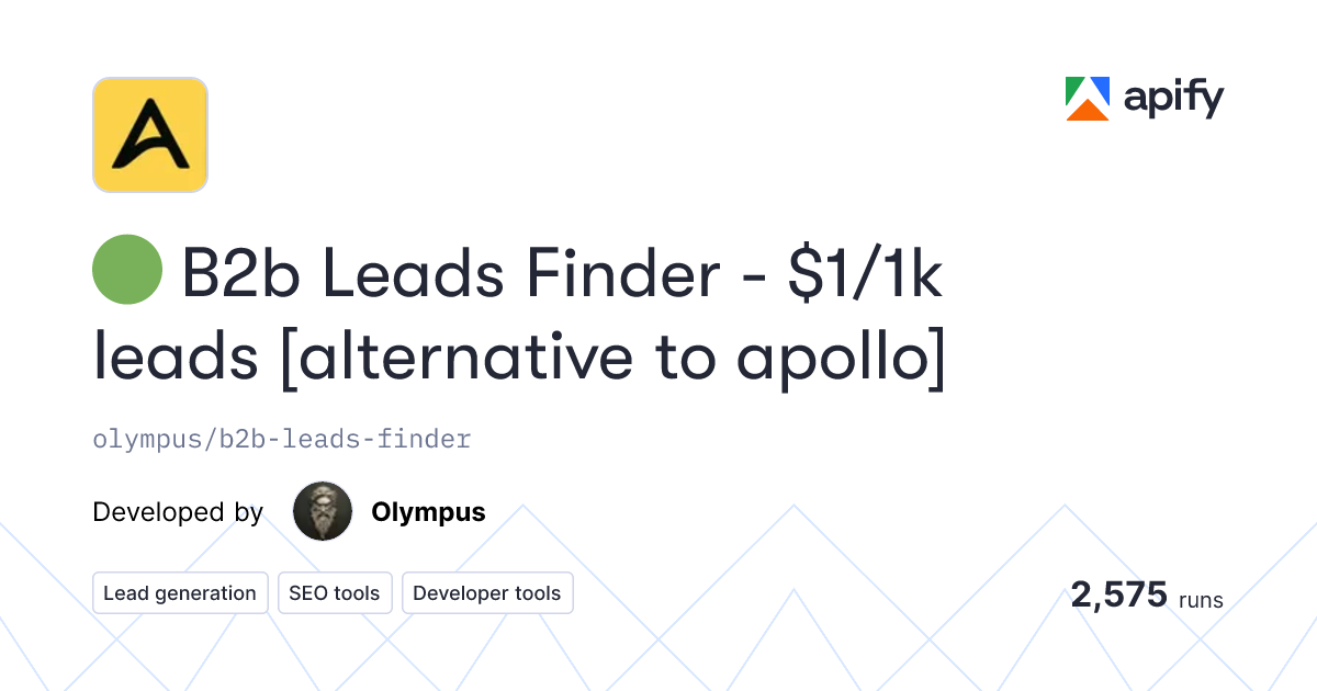 B2b Leads Finder Apify Actor