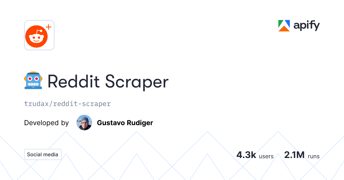 🤖 Reddit Scraper · Apify