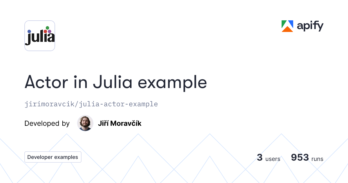 Actor in Julia example Python API · Apify