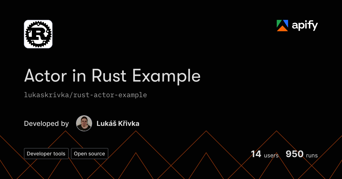 Issues · Actor in Rust Example · Apify