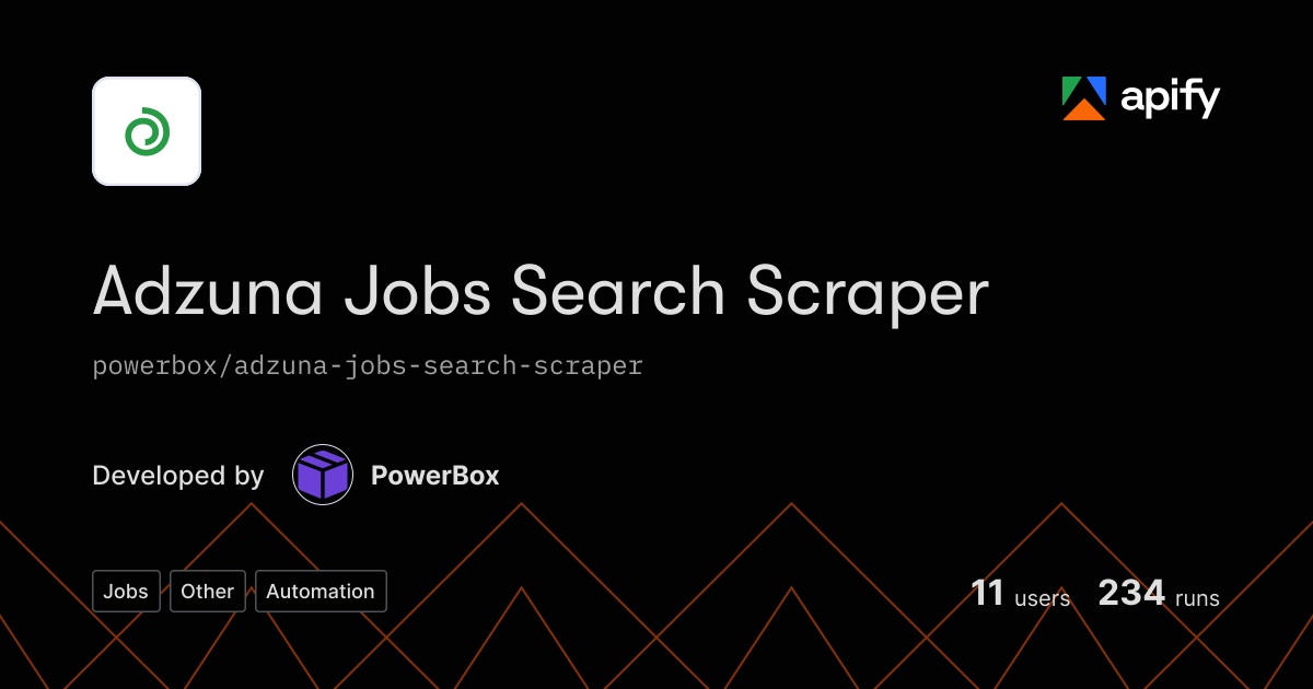 Box Rotating Reference Adzuna Jobs Search Scraper API in Python · Apify
