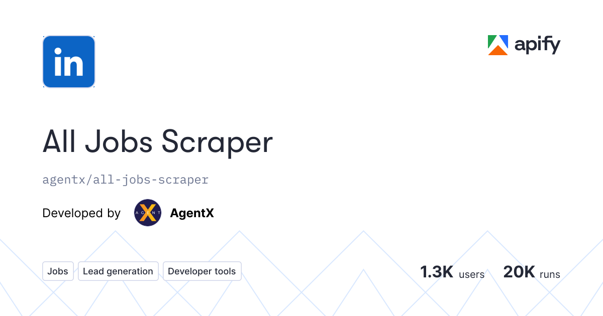 All Jobs Scraper · Apify