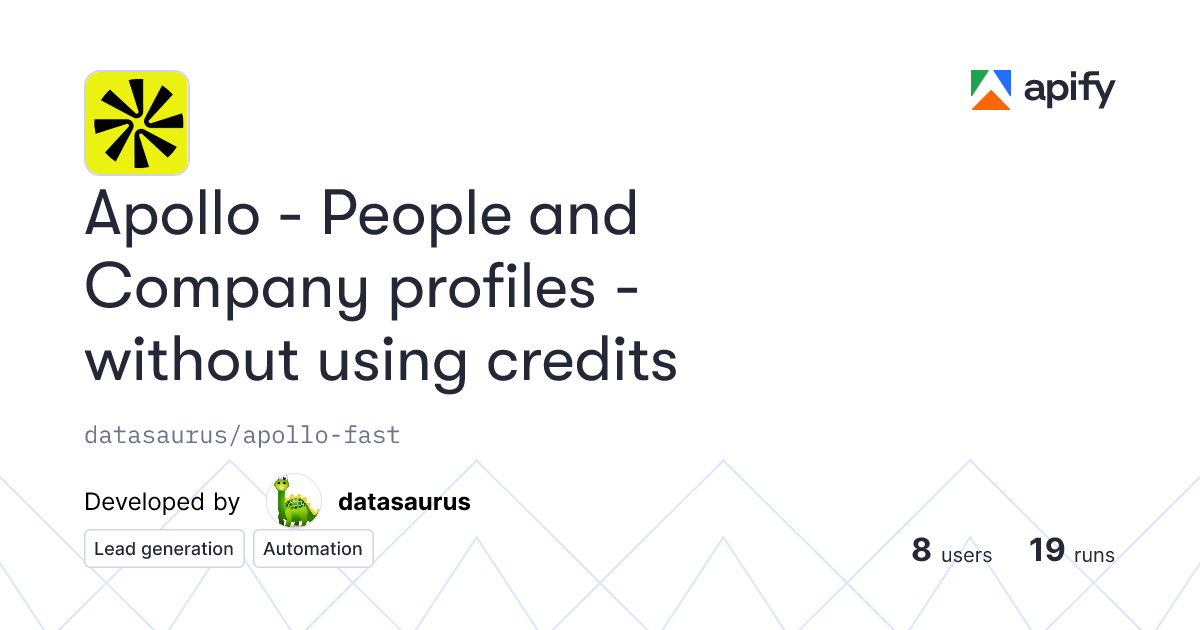 Apollo - People and Company profiles - without using credits ...