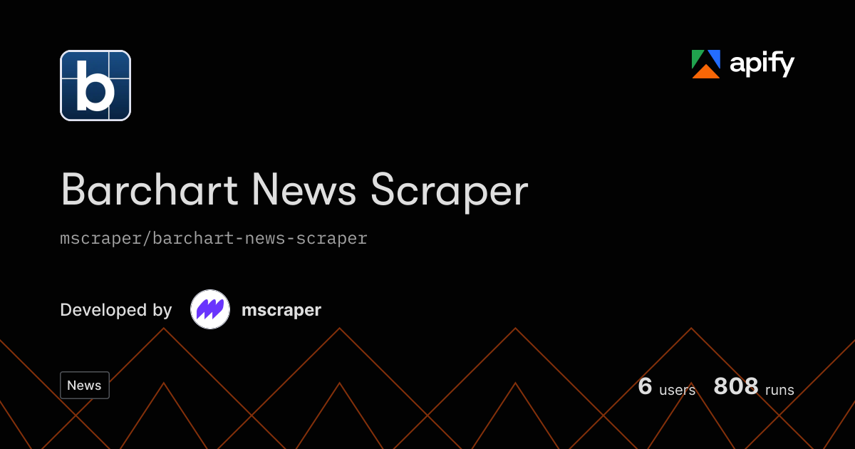 Python Charts Professional Barchart News Scraper MCP server · Apify