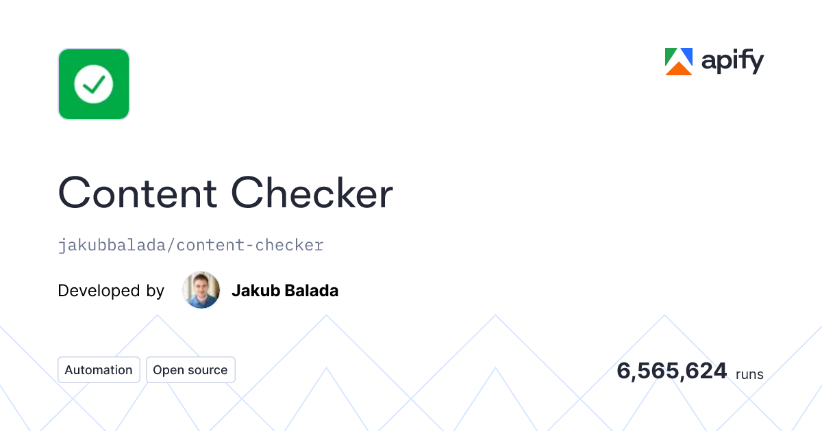 Apify Content Checker