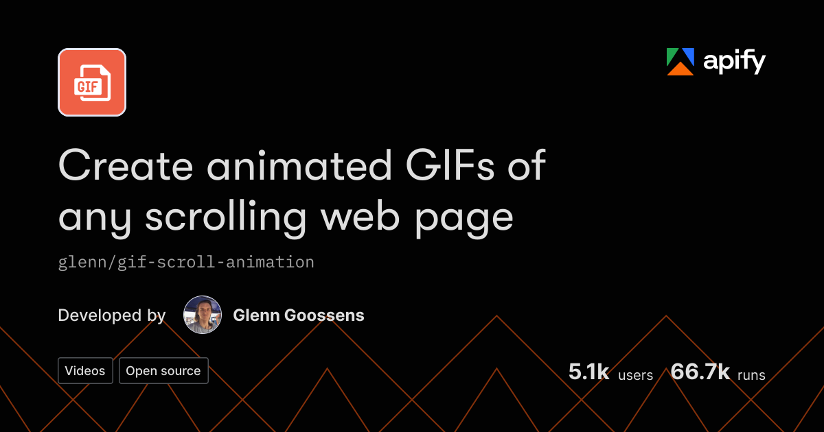 Computer Scroll Gif Issues · Create animated GIFs of any scrolling web page · Apify