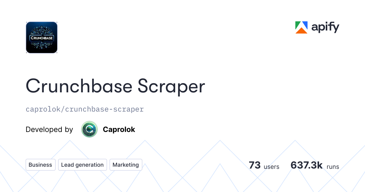 Crunchbase Scraper · Apify