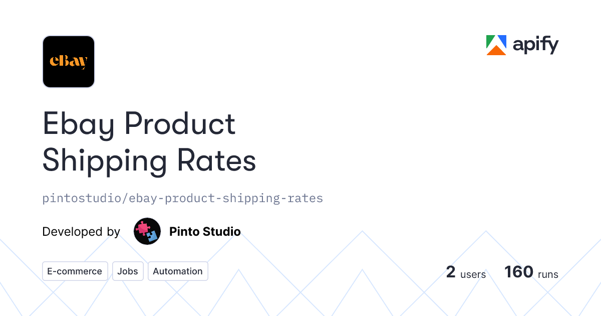 Ebay Product Shipping Rates · Apify