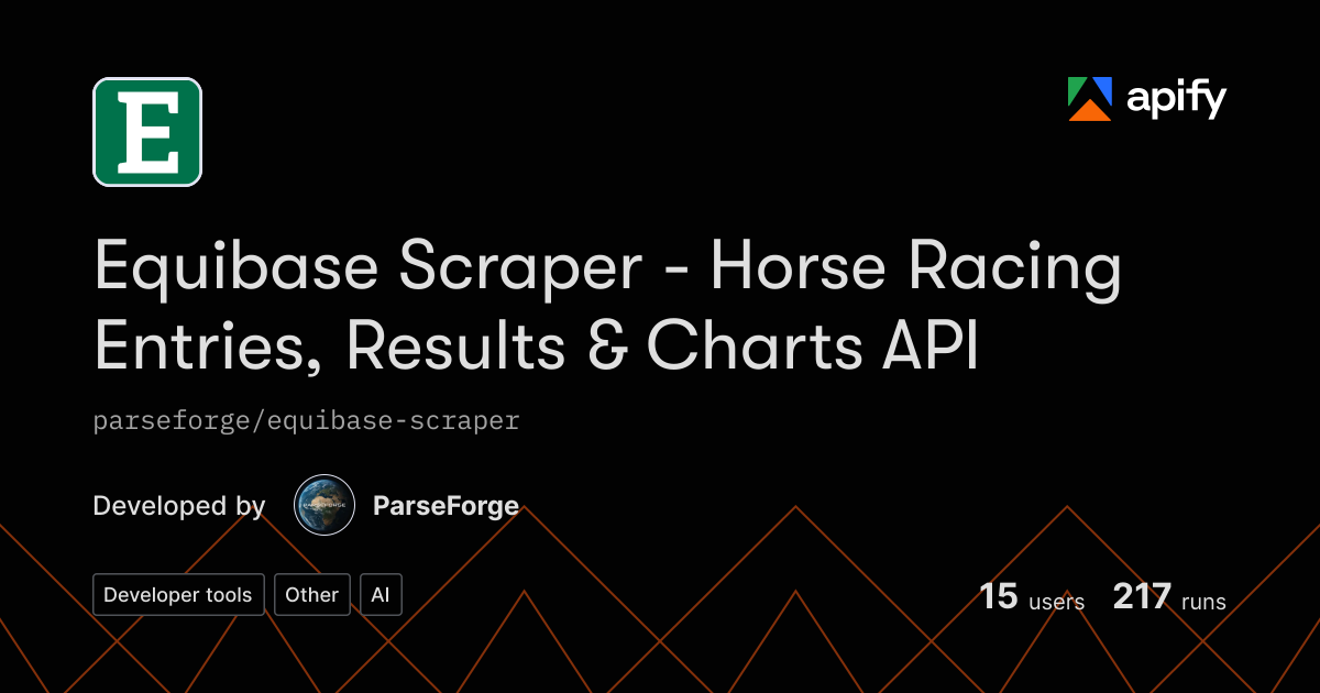 Python Charts Professional Equibase Scraper - Horse Racing Entries, Results & Charts API OpenAPI ...