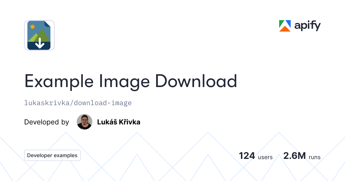Example Image Download API · Apify