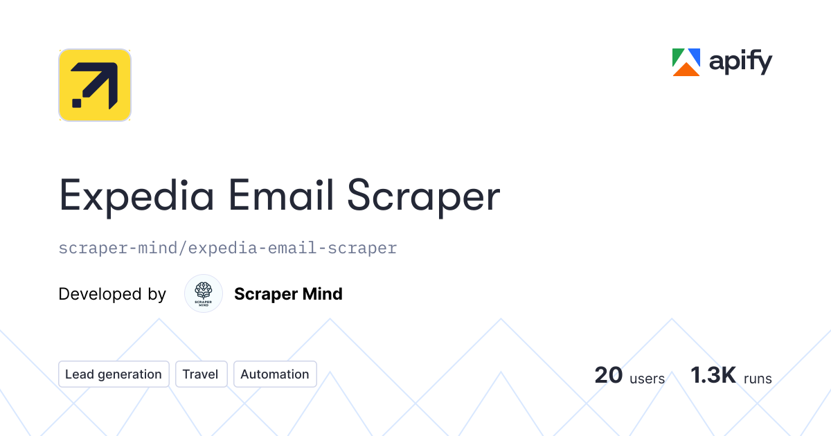 Expedia Email Scraper · Apify