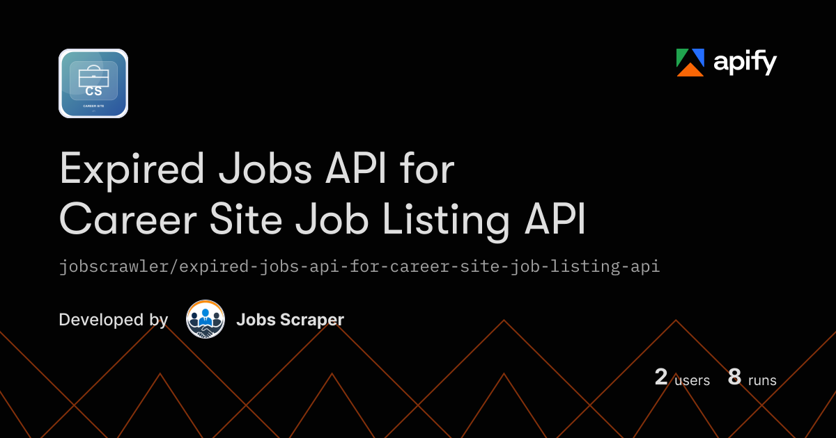 Website Or Code Output Icon Output · Expired Jobs API for Career Site Job Listing API · Apify