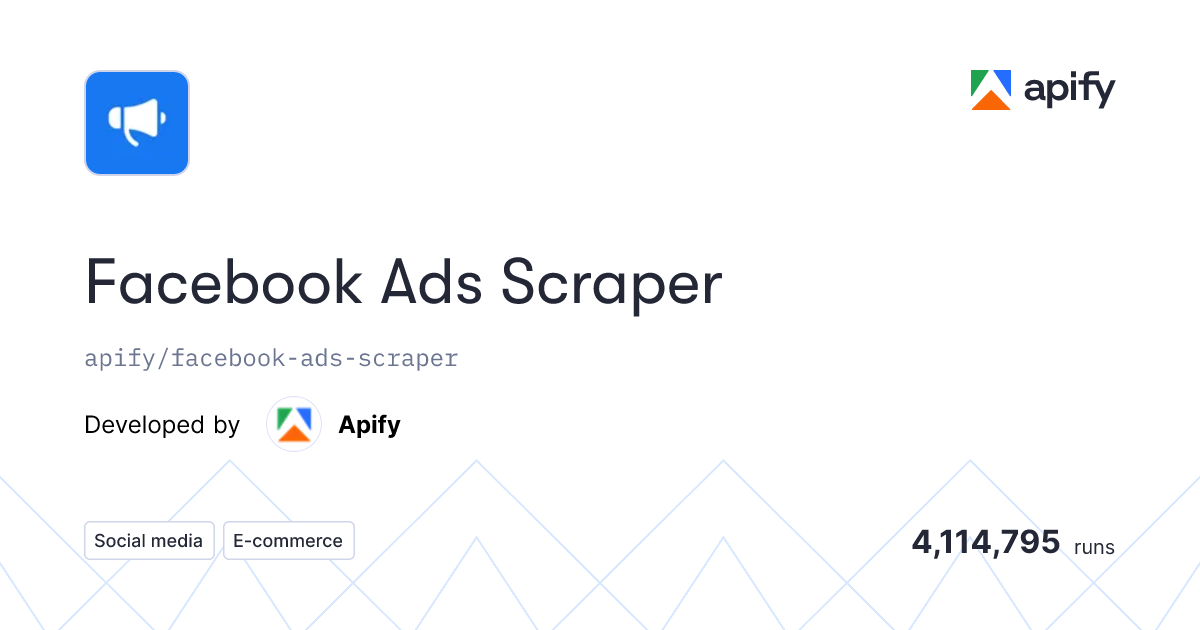 Apify Facebook Ads Scraper