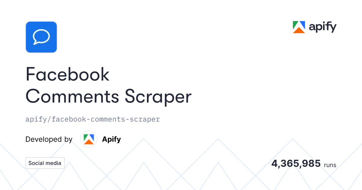 Facebook Comments Scraper by Apify