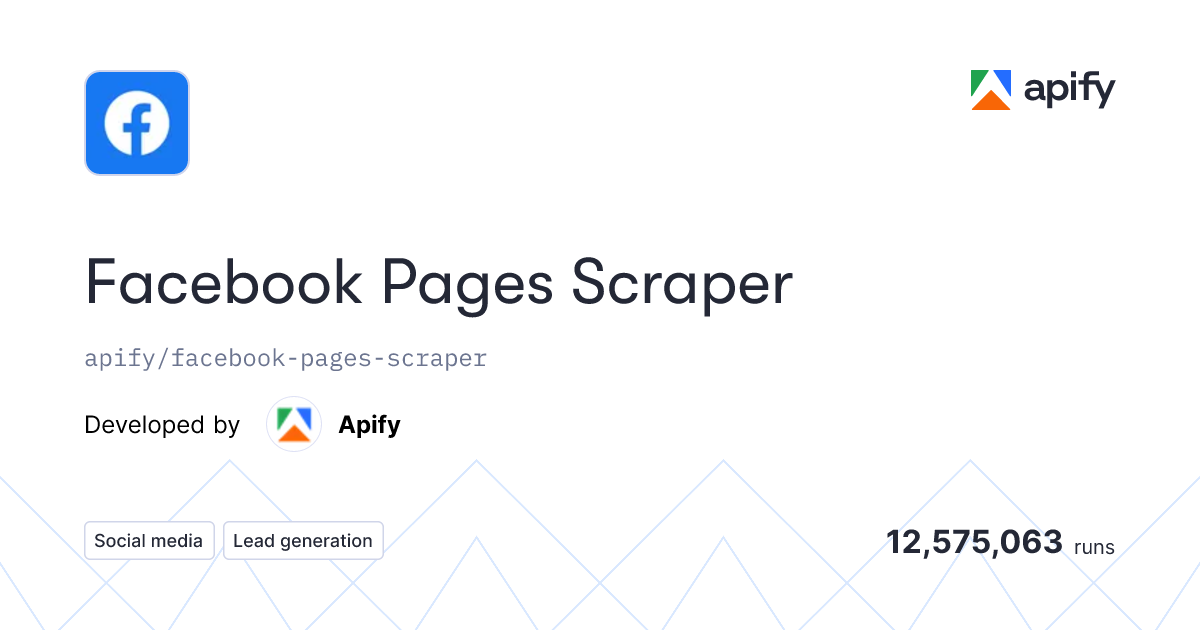Apify Facebook Pages Scraper