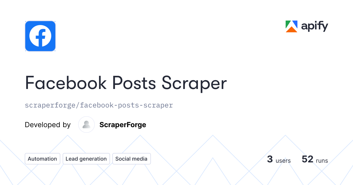 Facebook Posts Scraper · Apify