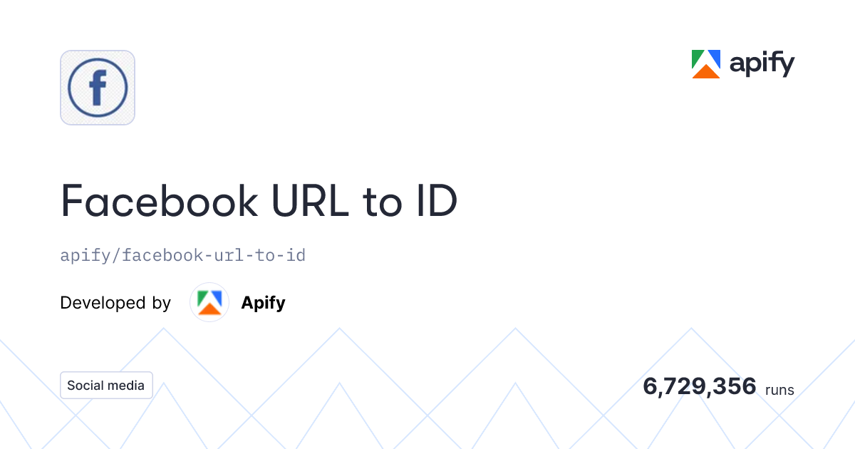 Facebook URL to ID Actor