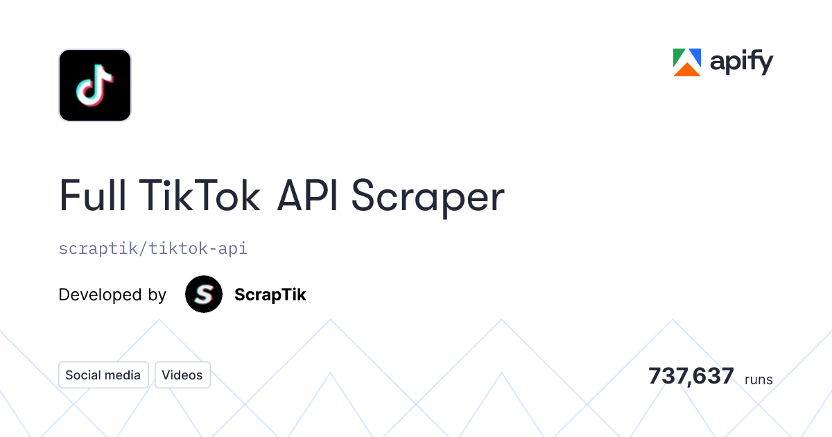 Full TikTok API Scraper