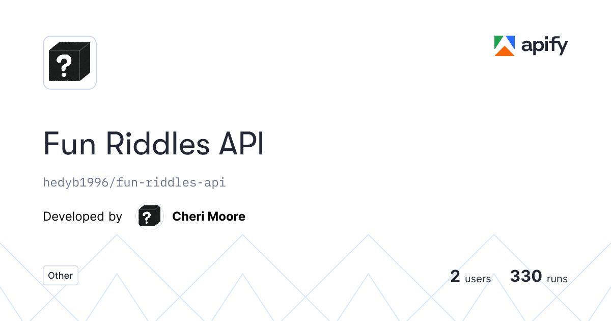 Issues ยท Fun Riddles API ยท Apify