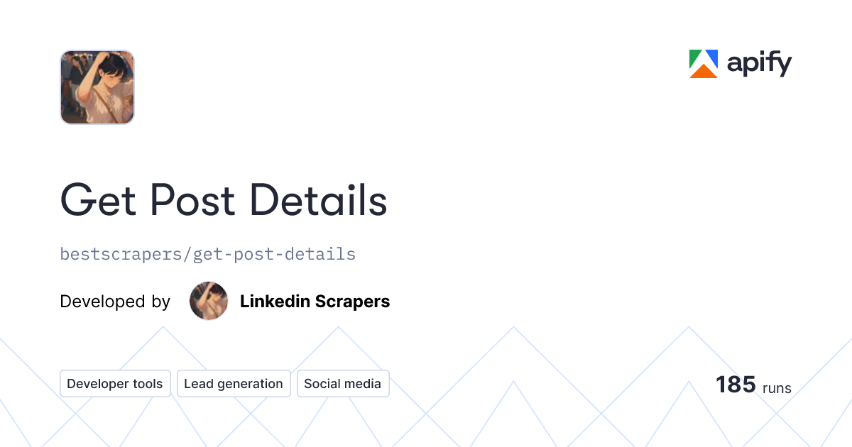 Get Post Details Apify Actor